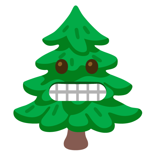 grimacing evergreen tree