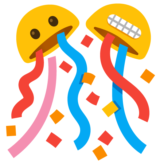 grimacing confetti ball