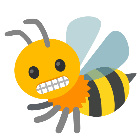 grimacing bee