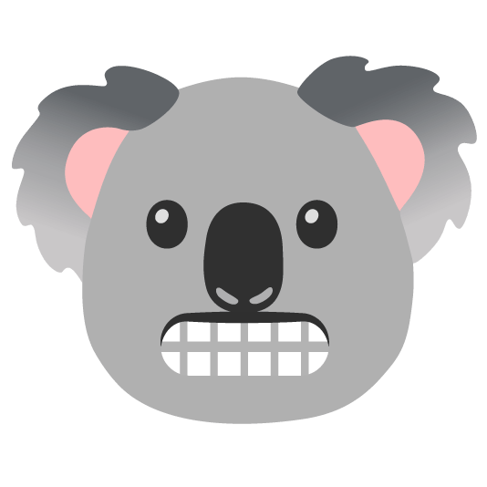 grimacing koala