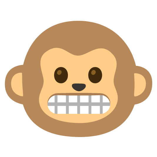 grimacing monkey face