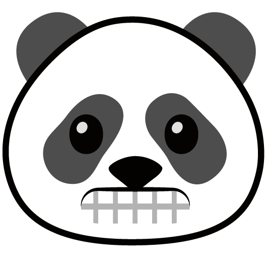 grimacing panda face