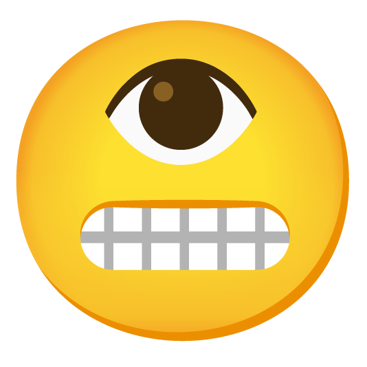 grimacing eye