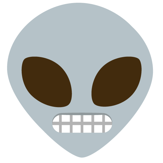 grimacing alien