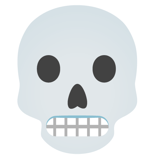 grimacing skull