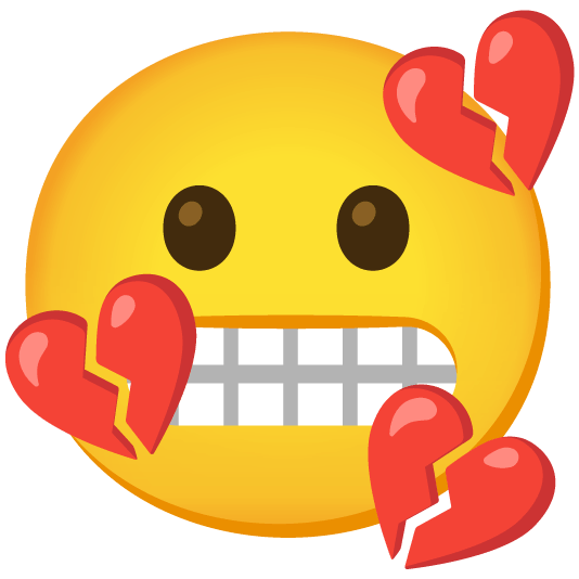 grimacing broken heart