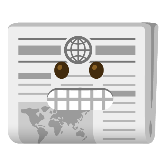 grimacing newspaper