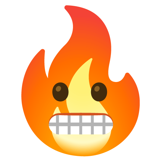 grimacing fire