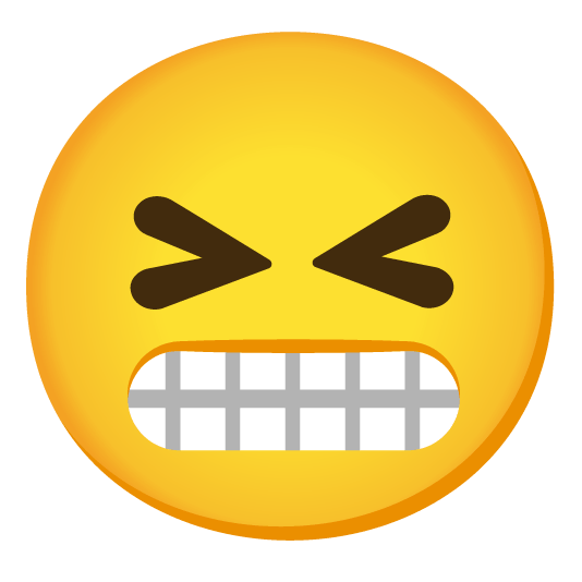 grimacing confounded