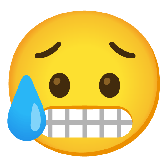 grimacing disappointed relieved