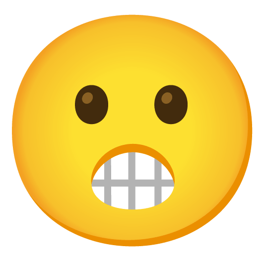 grimacing open mouth