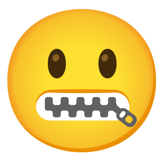 grimacing zipper mouth face