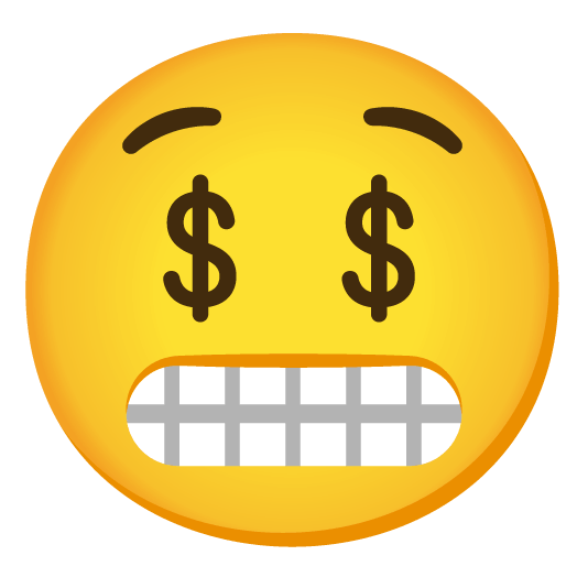 grimacing money mouth face