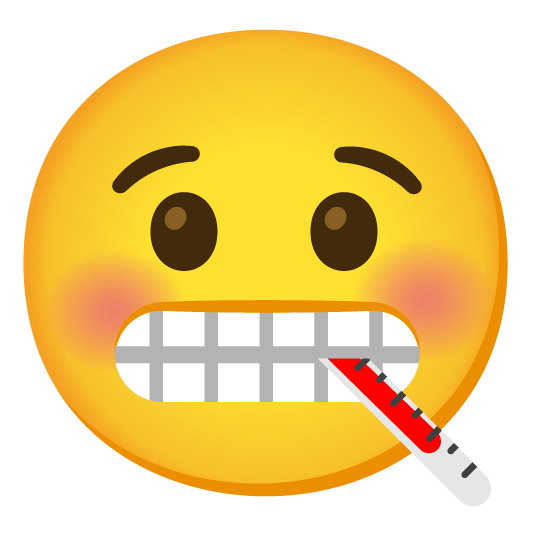 grimacing face with thermometer