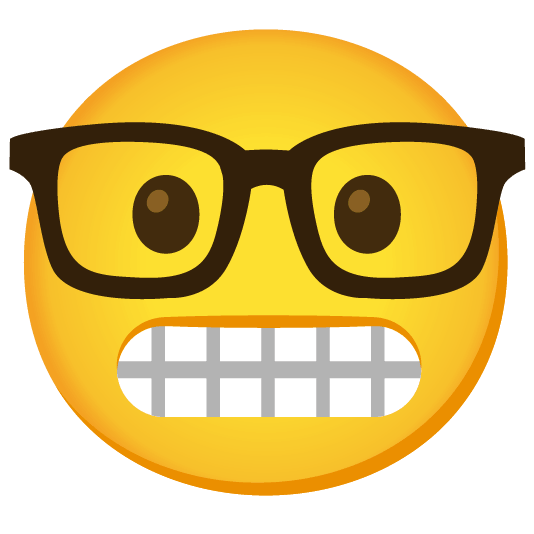 grimacing nerd face