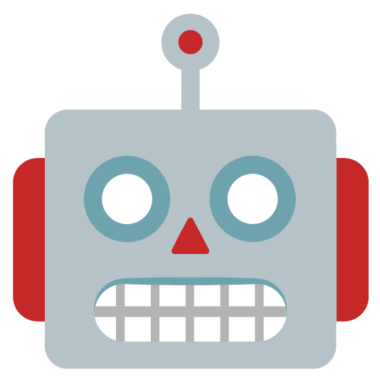 grimacing robot face