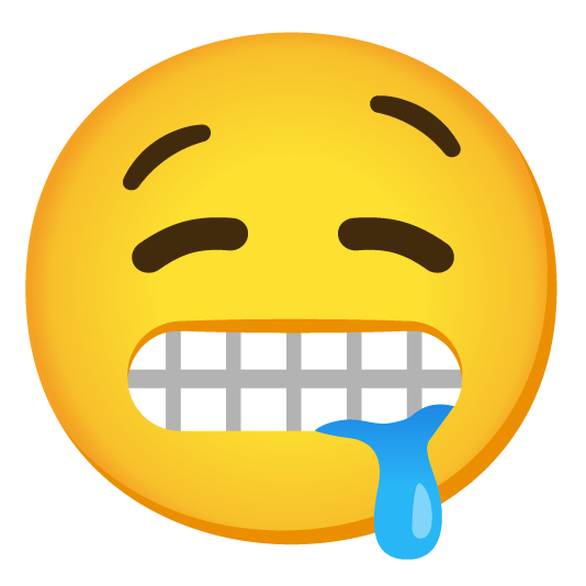 grimacing drooling face