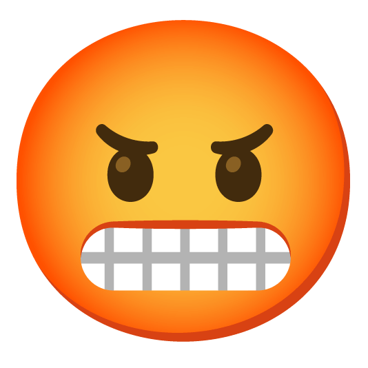 grimacing face with symbols on mouth