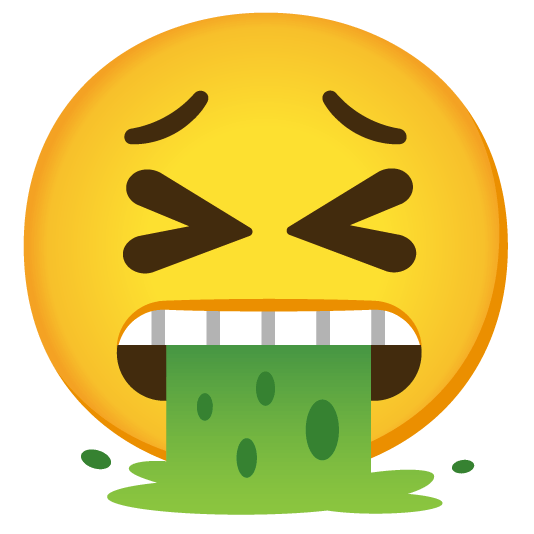 grimacing face vomiting