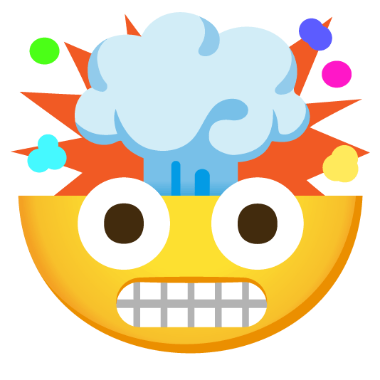 grimacing exploding head