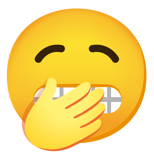 grimacing yawning face