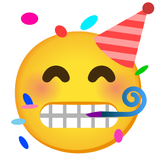 grimacing partying face