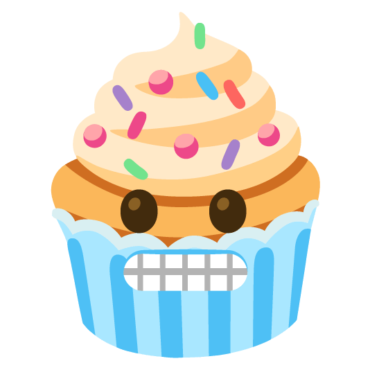 grimacing cupcake