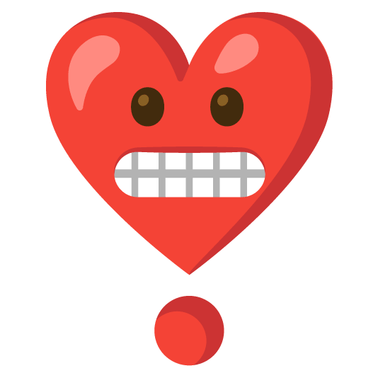 grimacing heavy heart exclamation mark ornament