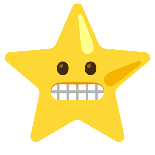 grimacing star