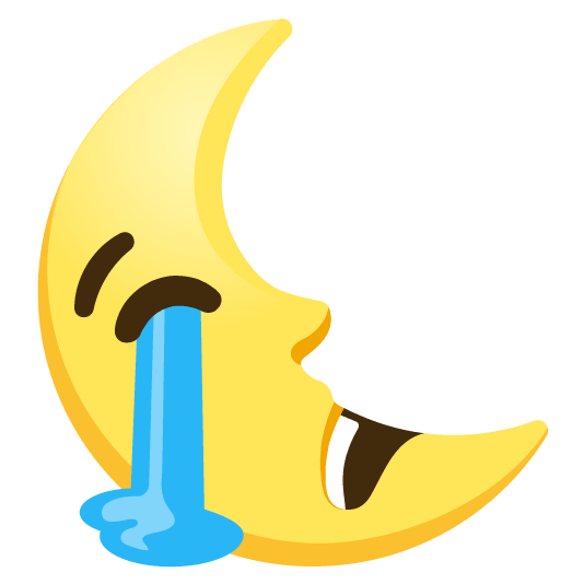 sob last quarter moon with face