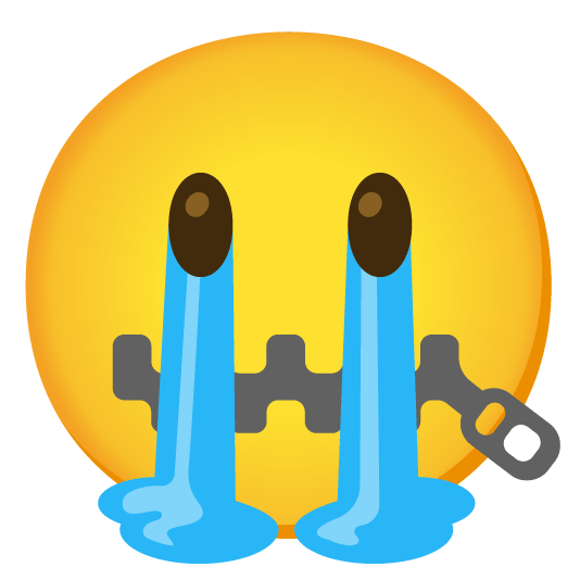 sob zipper mouth face