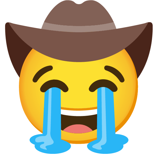 sob face with cowboy hat