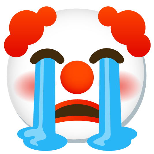 sob clown face