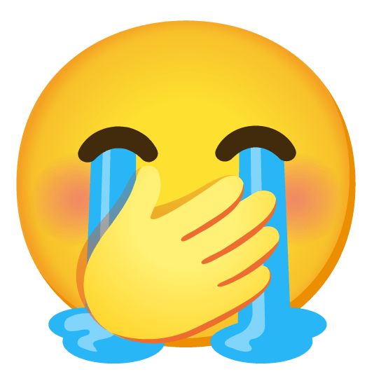 sob face with hand over mouth
