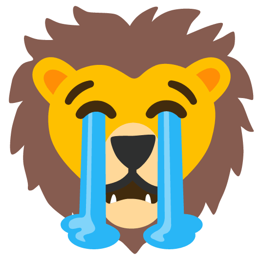 sob lion face