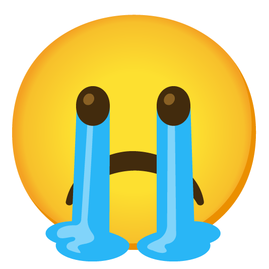 sob white frowning face