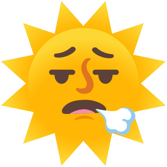 face exhaling sun with face