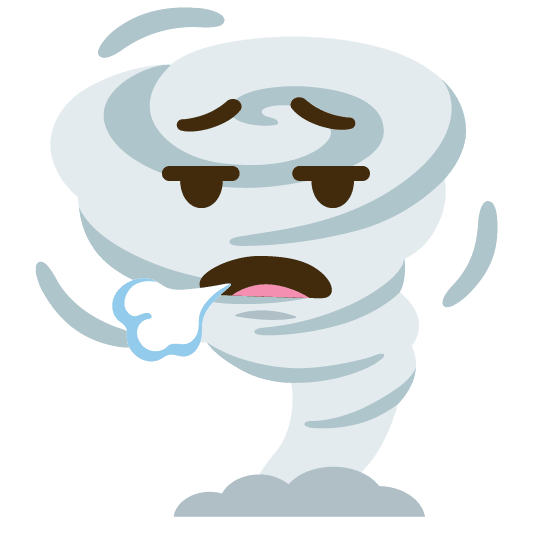 face exhaling tornado