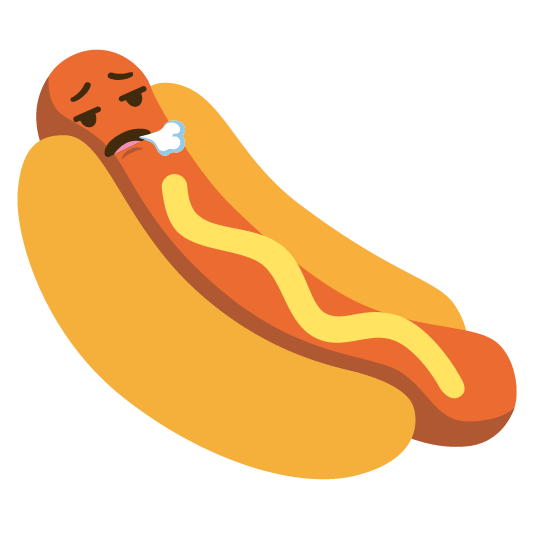 face exhaling hotdog