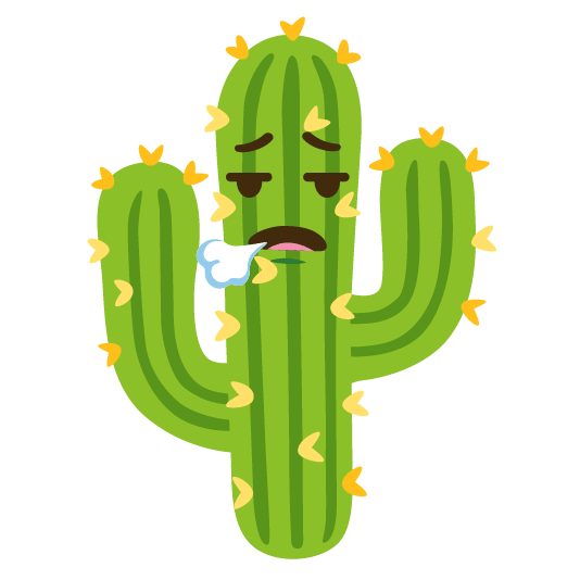face exhaling cactus
