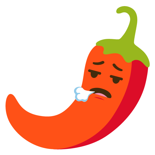 face exhaling hot pepper