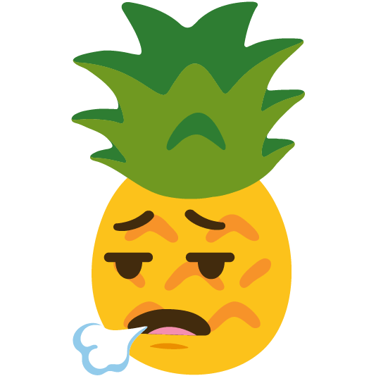 face exhaling pineapple