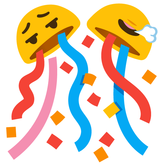 face exhaling confetti ball