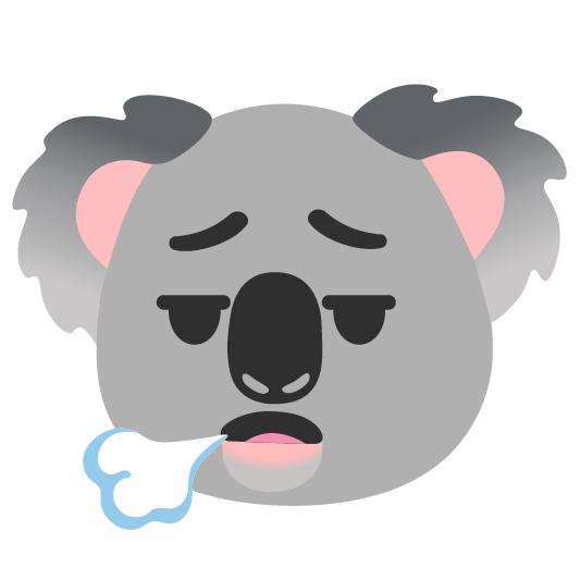 face exhaling koala