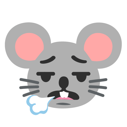 face exhaling mouse