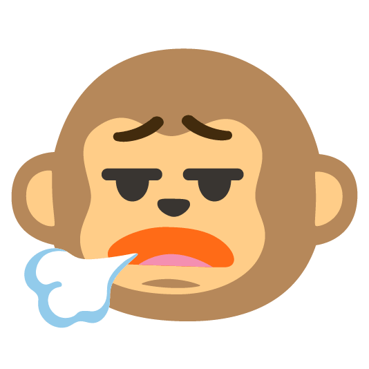 face exhaling monkey face