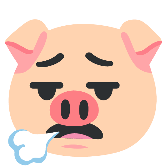 face exhaling pig