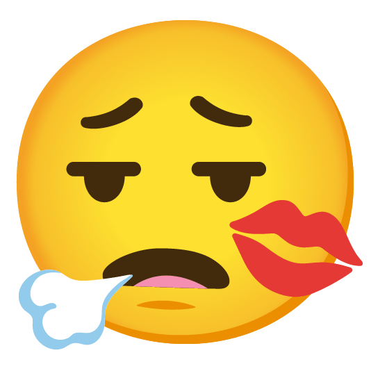 face exhaling kiss