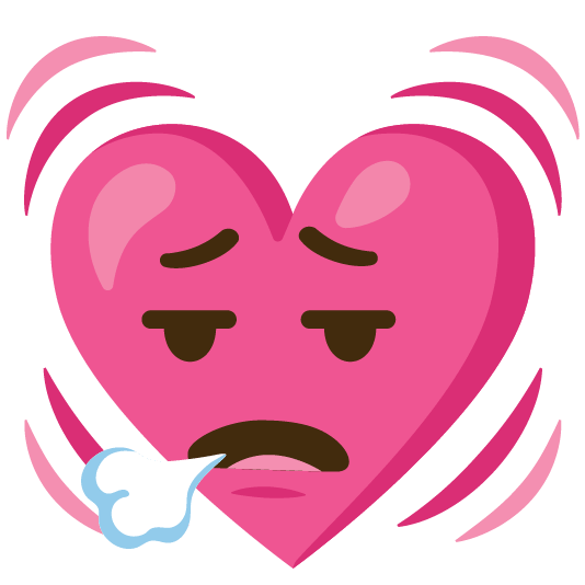 face exhaling heartbeat