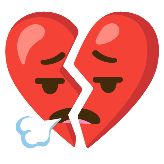 face exhaling broken heart